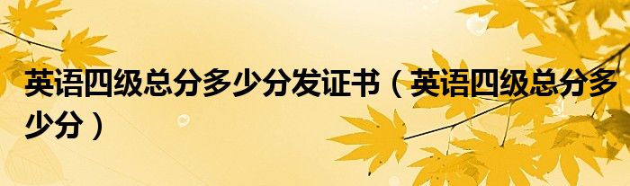 英语四级总分多少分发证书(英语四级总分多少分)