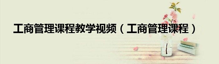 工商管理课程教学视频(工商管理课程)