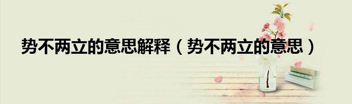 势不两立的意思解释(势不两立的意思)