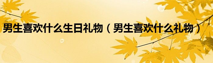 男生喜欢什么生日礼物(男生喜欢什么礼物)