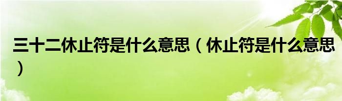 三十二休止符是什么意思(休止符是什么意思)