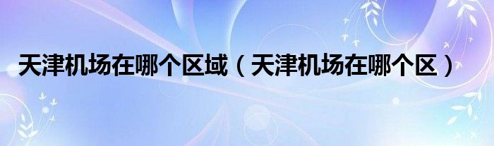 天津机场在哪个区域(天津机场在哪个区)