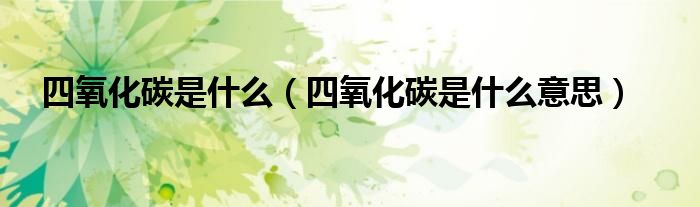 四氧化碳是什么(四氧化碳是什么意思)
