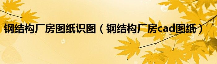 钢结构厂房图纸识图(钢结构厂房cad图纸)