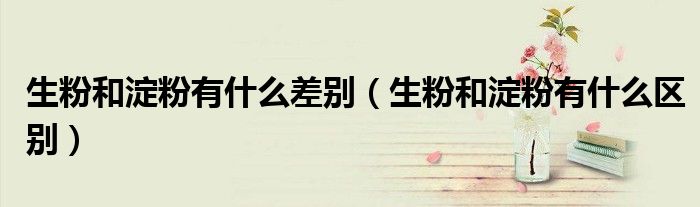生粉和淀粉有什么差别(生粉和淀粉有什么区别)