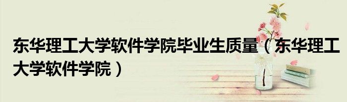 东华理工大学软件学院毕业生质量(东华理工大学软件学院)