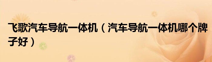 飞歌汽车导航一体机(汽车导航一体机哪个牌子好)