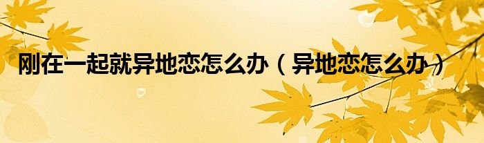 刚在一起就异地恋怎么办(异地恋怎么办)