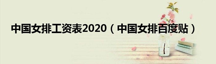中国女排工资表2020(中国女排百度贴)