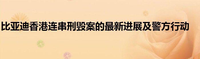 比亚迪香港连串刑毁案的最新进展及警方行动