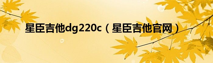 星臣吉他dg220c(星臣吉他官网)