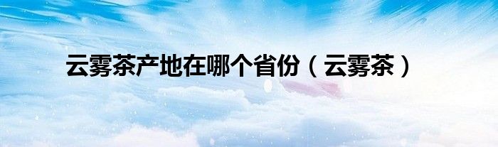 云雾茶产地在哪个省份(云雾茶)