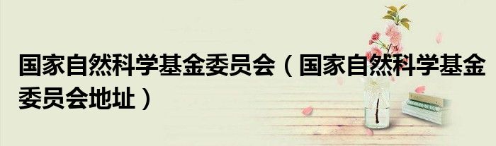国家自然科学基金委员会(国家自然科学基金委员会地址)