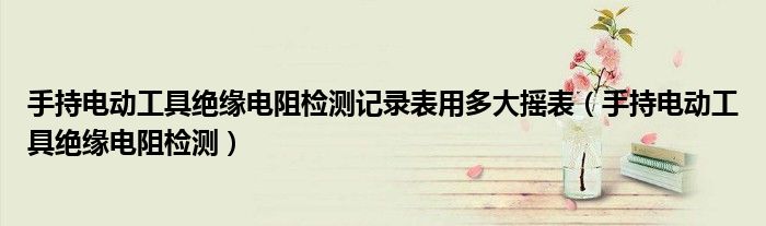 手持电动工具绝缘电阻检测记录表用多大摇表(手持电动工具绝缘电阻检测)