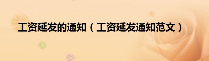 工资延发的通知(工资延发通知范文)