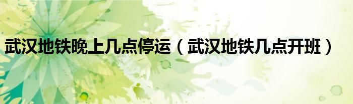 武汉地铁晚上几点停运(武汉地铁几点开班)