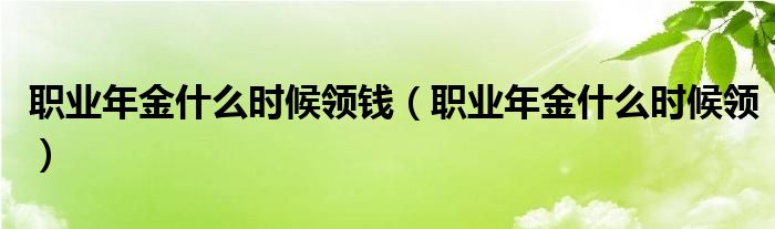 职业年金什么时候领钱(职业年金什么时候领)