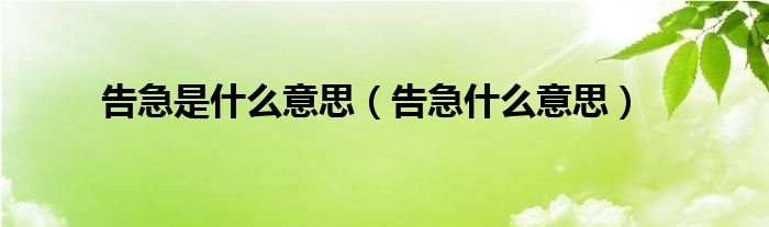 告急是什么意思(告急什么意思)