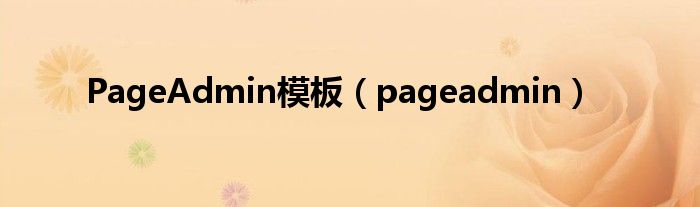 PageAdmin模板(pageadmin)