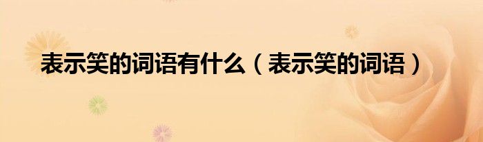 表示笑的词语有什么(表示笑的词语)