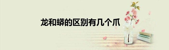龙和蟒的区别有几个爪