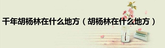 千年胡杨林在什么地方(胡杨林在什么地方)