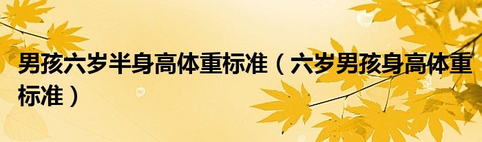 男孩六岁半身高体重标准(六岁男孩身高体重标准)