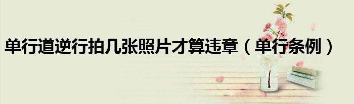 单行道逆行拍几张照片才算违章(单行条例)