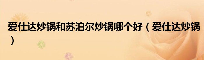 爱仕达炒锅和苏泊尔炒锅哪个好(爱仕达炒锅)