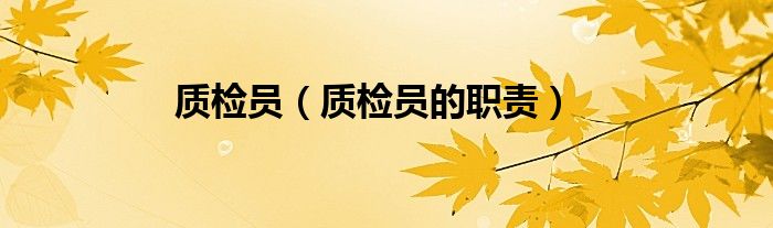 质检员（质检员的职责）
