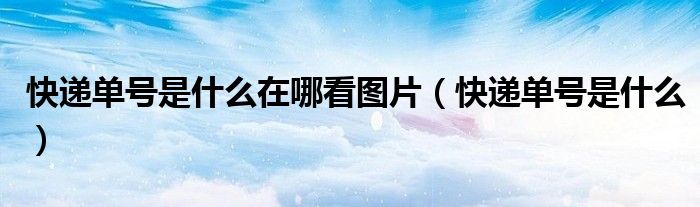 快递单号是什么在哪看图片(快递单号是什么)