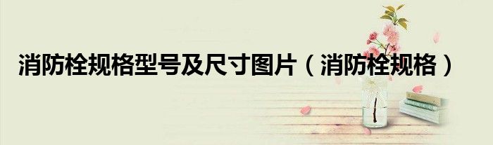消防栓规格型号及尺寸图片(消防栓规格)