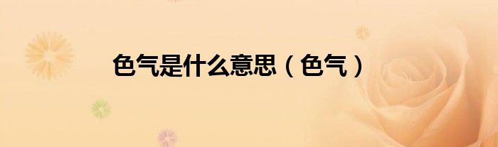 色气是什么意思(色气)