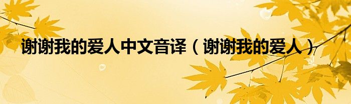 谢谢我的爱人中文音译(谢谢我的爱人)