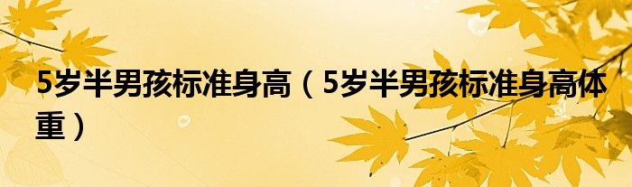 5岁半男孩标准身高(5岁半男孩标准身高体重)