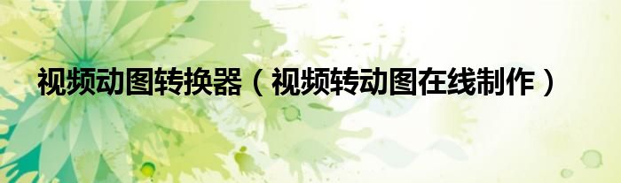 视频动图转换器(视频转动图在线制作)