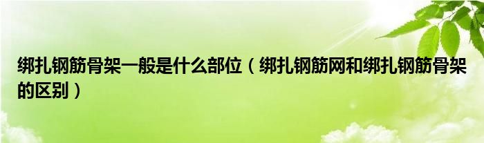 绑扎钢筋骨架一般是什么部位(绑扎钢筋网和绑扎钢筋骨架的区别)