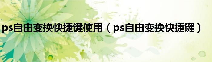 ps自由变换快捷键使用(ps自由变换快捷键)