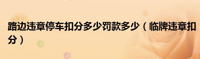 路边违章停车扣分多少罚款多少(临牌违章扣分)