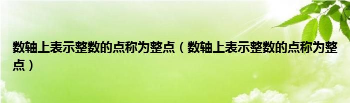 数轴上表示整数的点称为整点(数轴上表示整数的点称为整点)