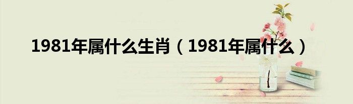 1981年属什么生肖(1981年属什么)