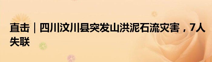 直击|四川汶川县突发山洪泥石流灾害,7人失联