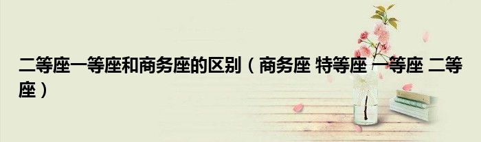 二等座一等座和商务座的区别(商务座 特等座 一等座 二等座)