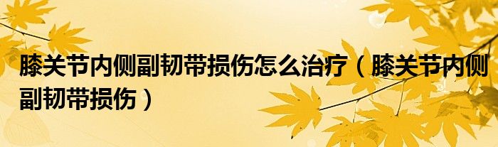 膝关节内侧副韧带损伤怎么治疗(膝关节内侧副韧带损伤)