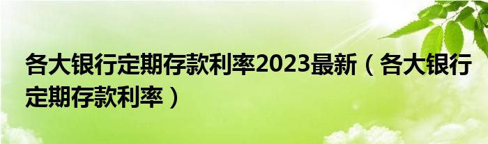 各大银行定期存款利率2023最新(各大银行定期存款利率)
