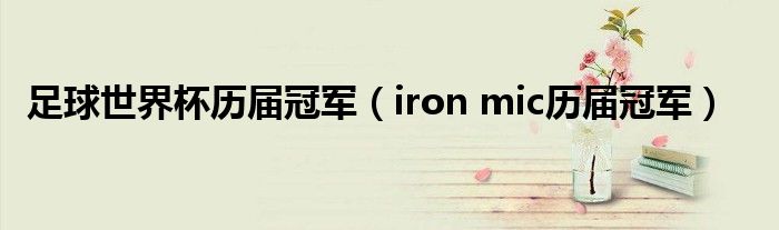 足球世界杯历届冠军(iron mic历届冠军)