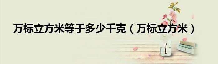 万标立方米等于多少千克(万标立方米)