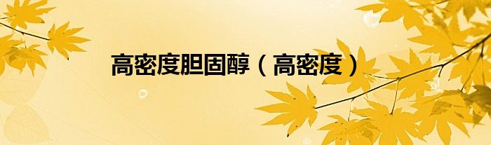 高密度胆固醇（高密度）