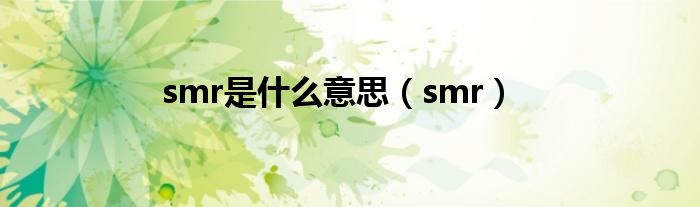 smr是什么意思（smr）