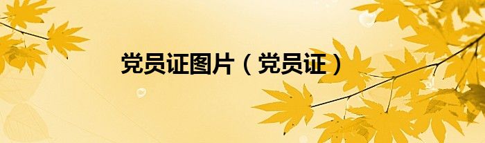 党员证图片（党员证）